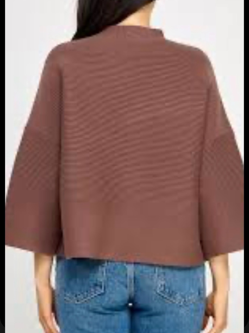 Women's Ellison "Not Your Casual Top" in the color Mousse Size M Boxy Rib-Knit
